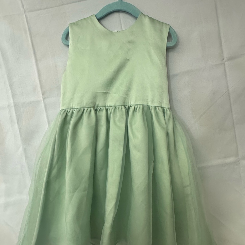 Mint Green Sleeveless Kids Dress